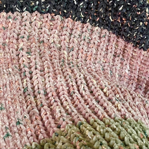 ❄️OLIVE CHENILLE COLOR BLOCK CONFETTI CARDIGAN - Picture 4 of 4